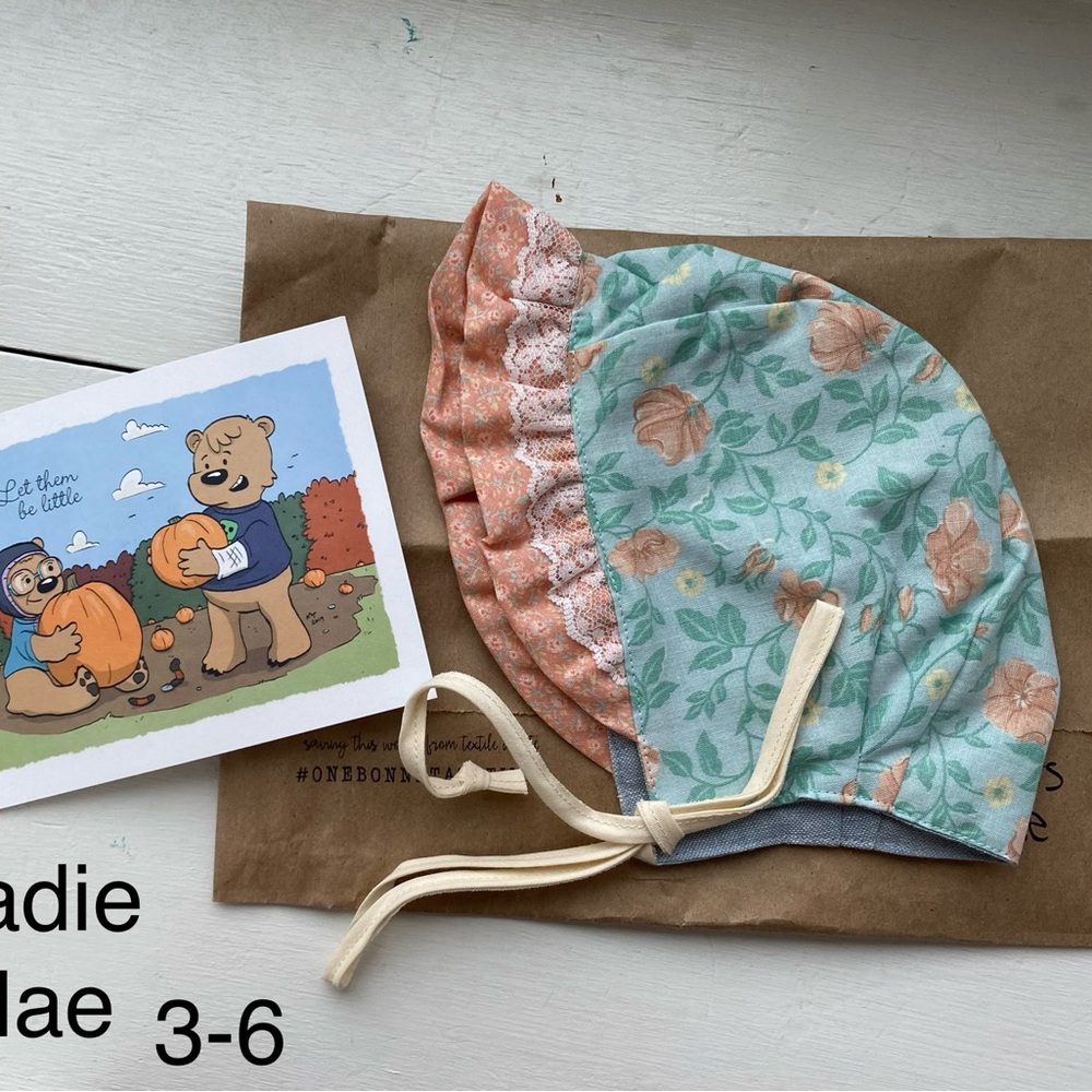 Floral baby Bonnet by Sweet as April